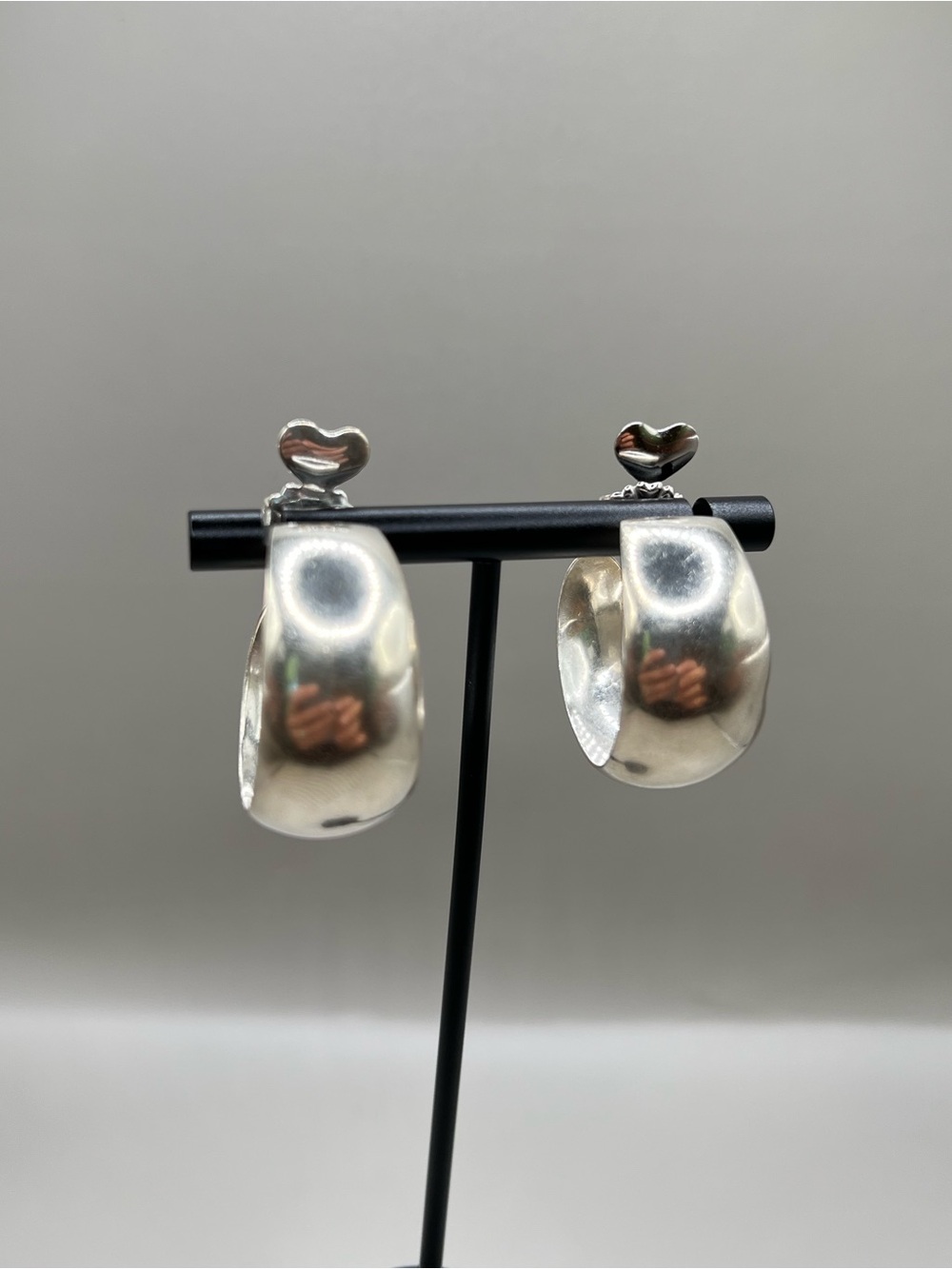 Sterling Silver PAJ Wide Hoop Post Earrings